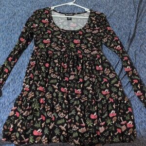 Hot Topic Black and Pink Floral Dress